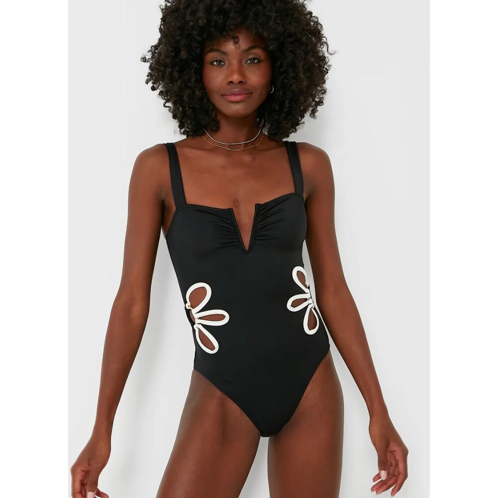 NEW Follow Suit Black and Ivory Flora One Piece